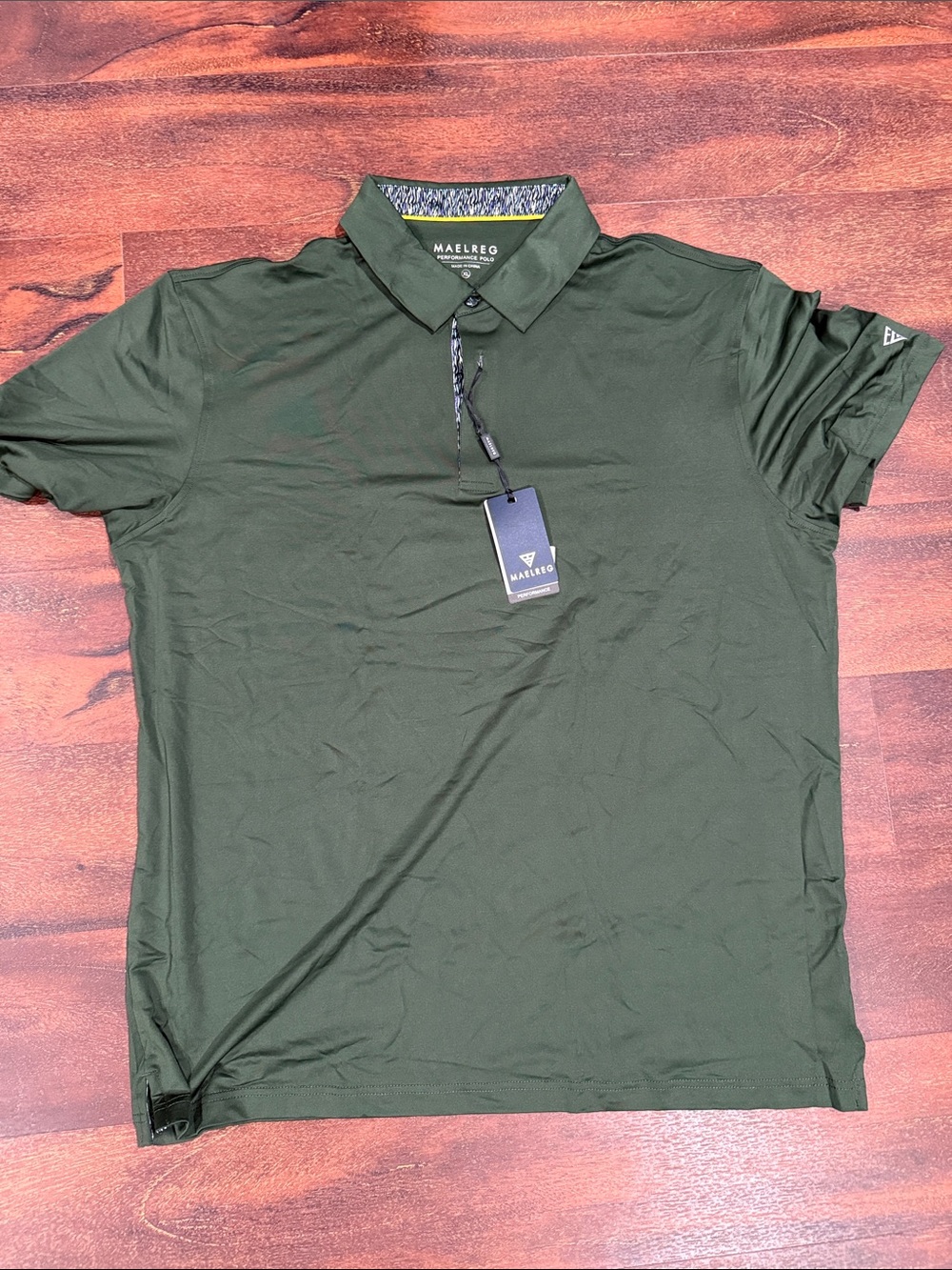 Men's Olive Green Polo Shirt — Short Sleeve Performance